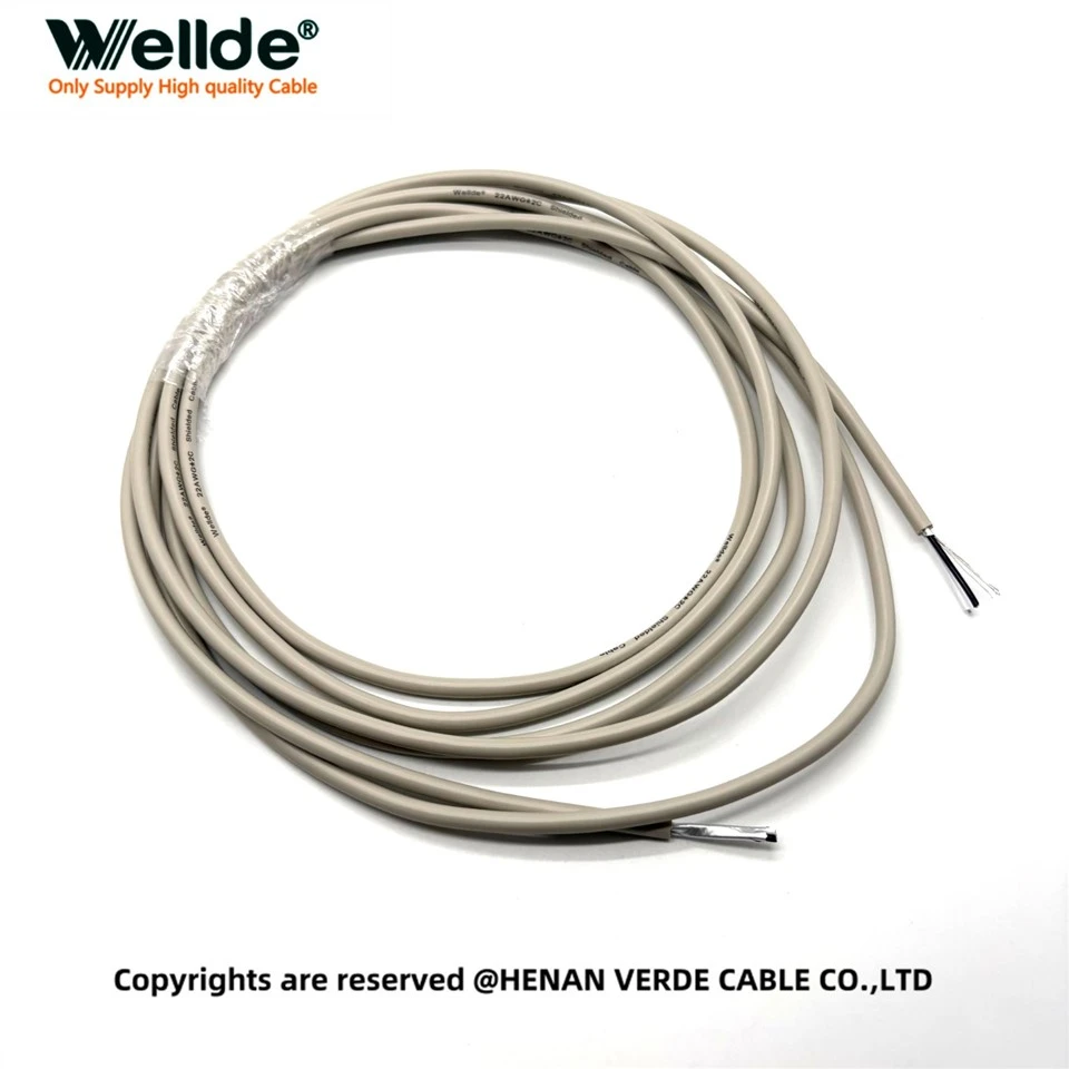 22 AWG 2 Core Shielded Cable with PVC Jacket