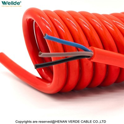 3-žilni rdeči spiralni kabel